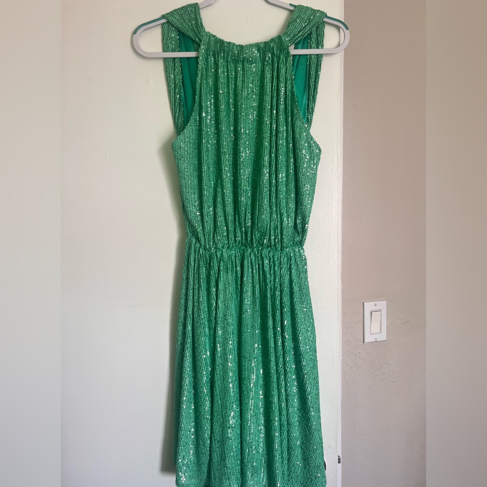 IN THE MOOD FOR LOVE "Belle Vie" green sequined XS cocktail dress brand new